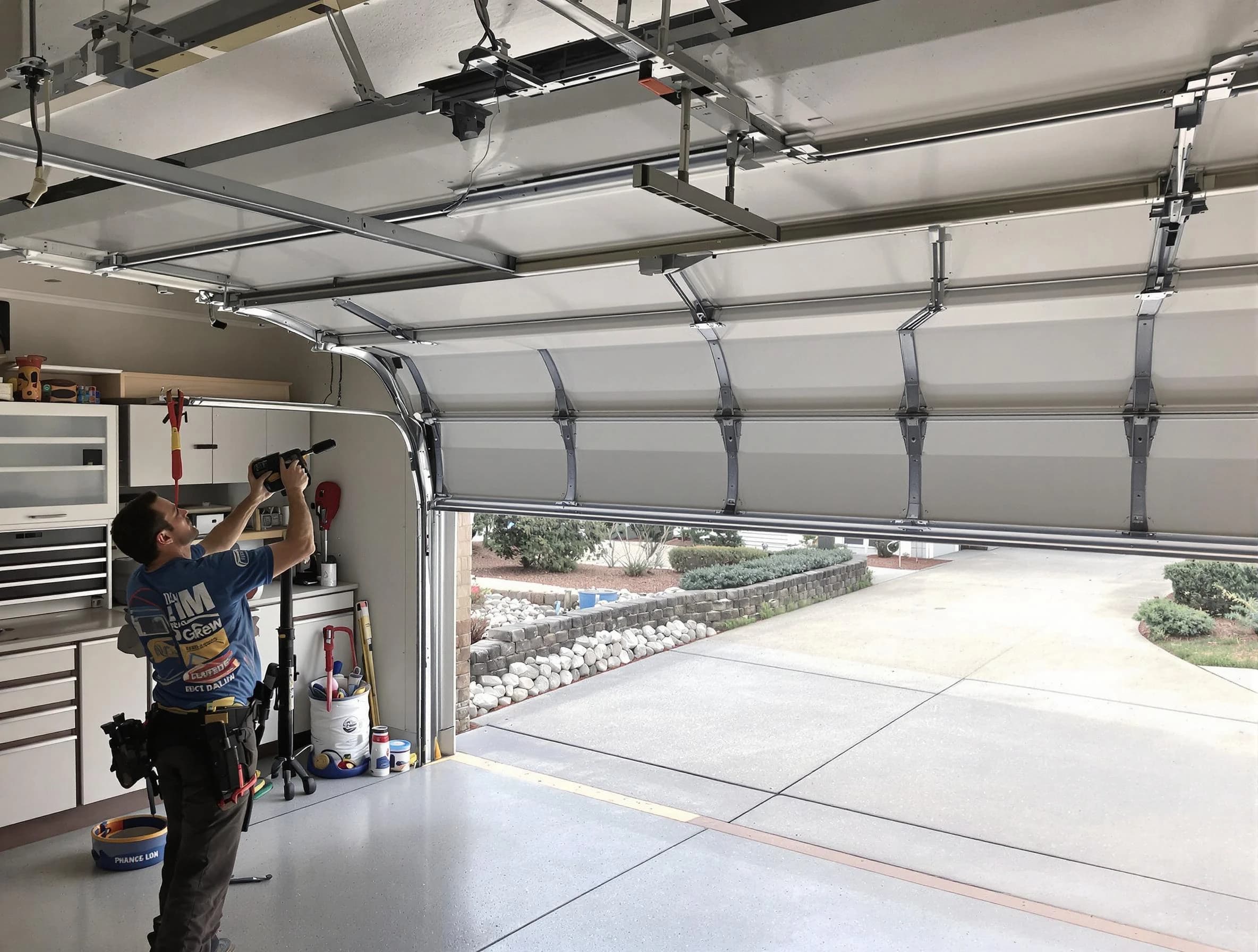 Garage door track repair service by Riverdale Garage Door Repair in Riverdale