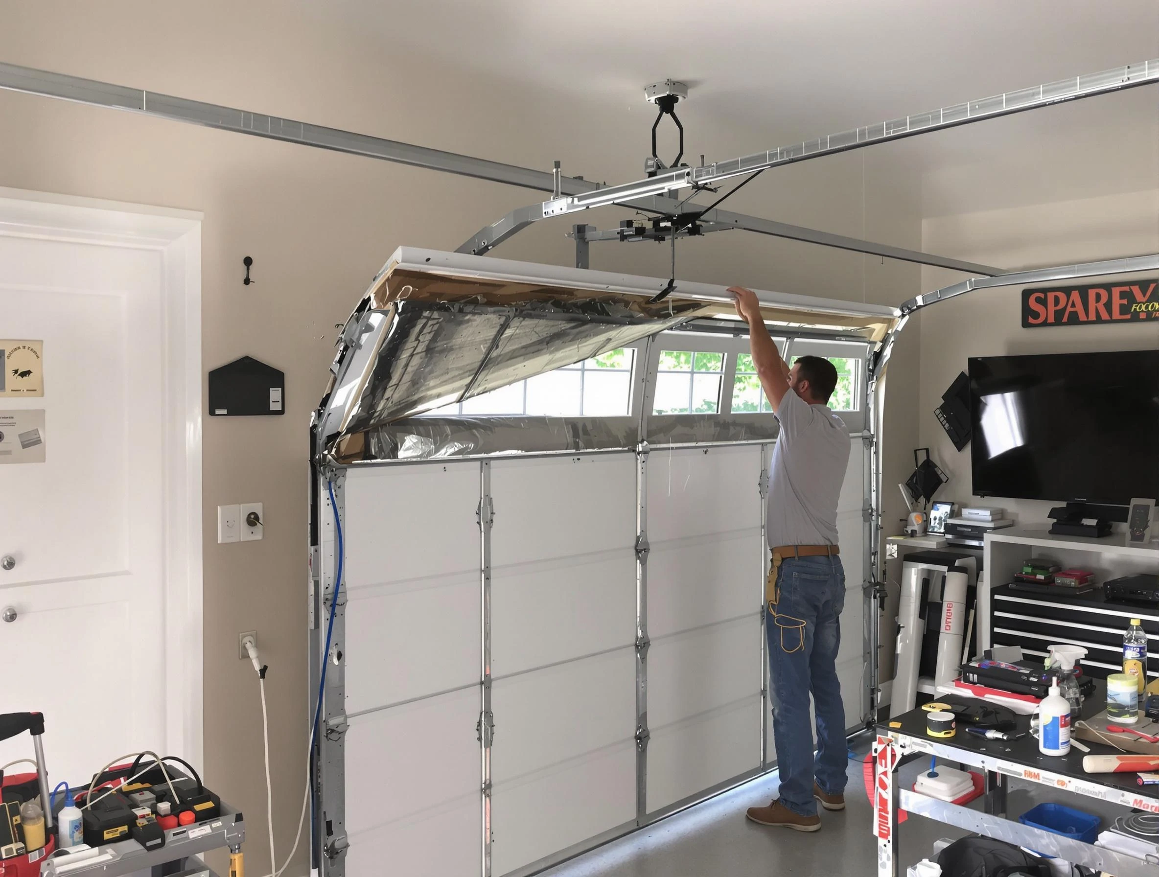 Garage door section replacement by Riverdale Garage Door Repair in Riverdale