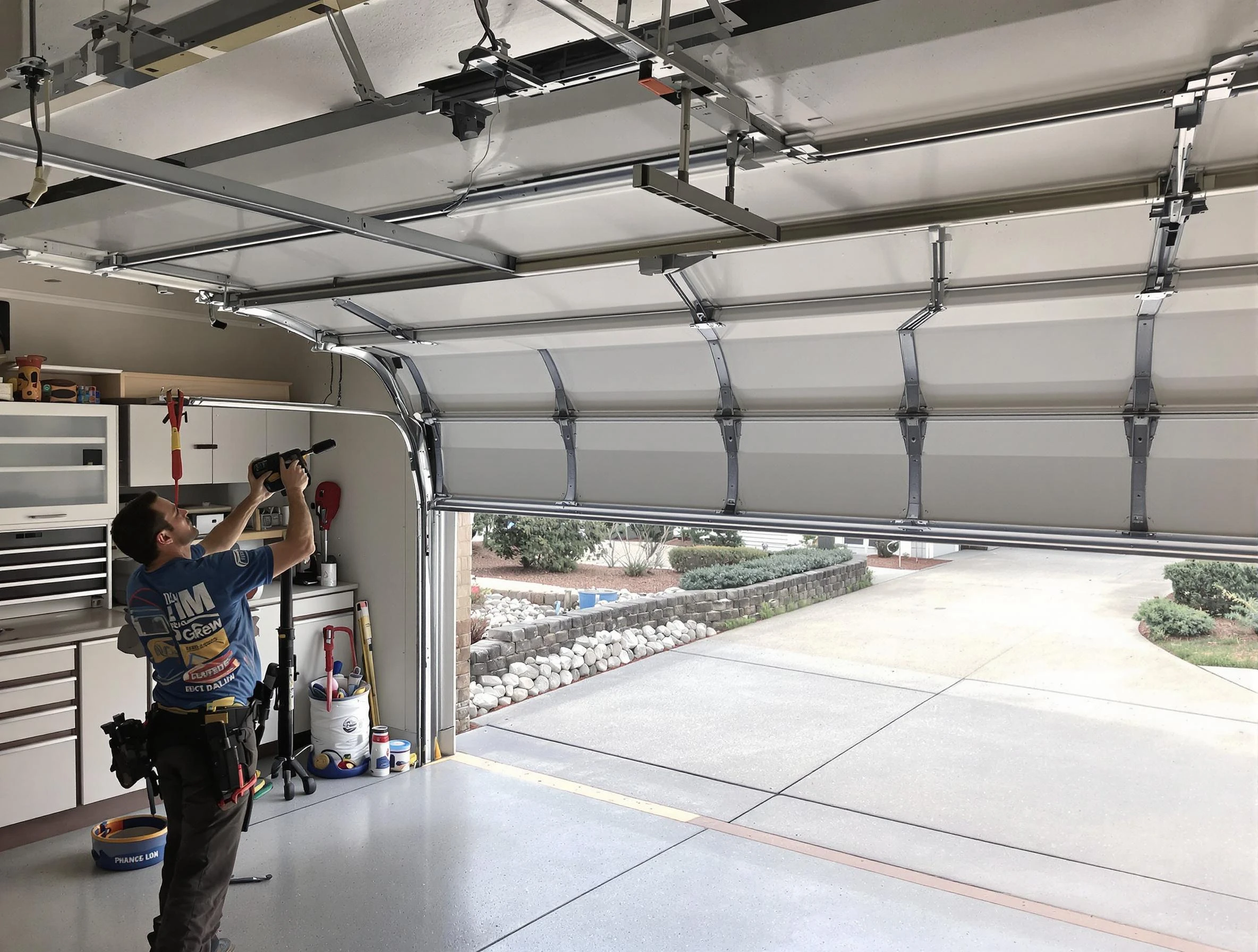 Garage door track repair service by Riverdale Garage Door Repair in Riverdale